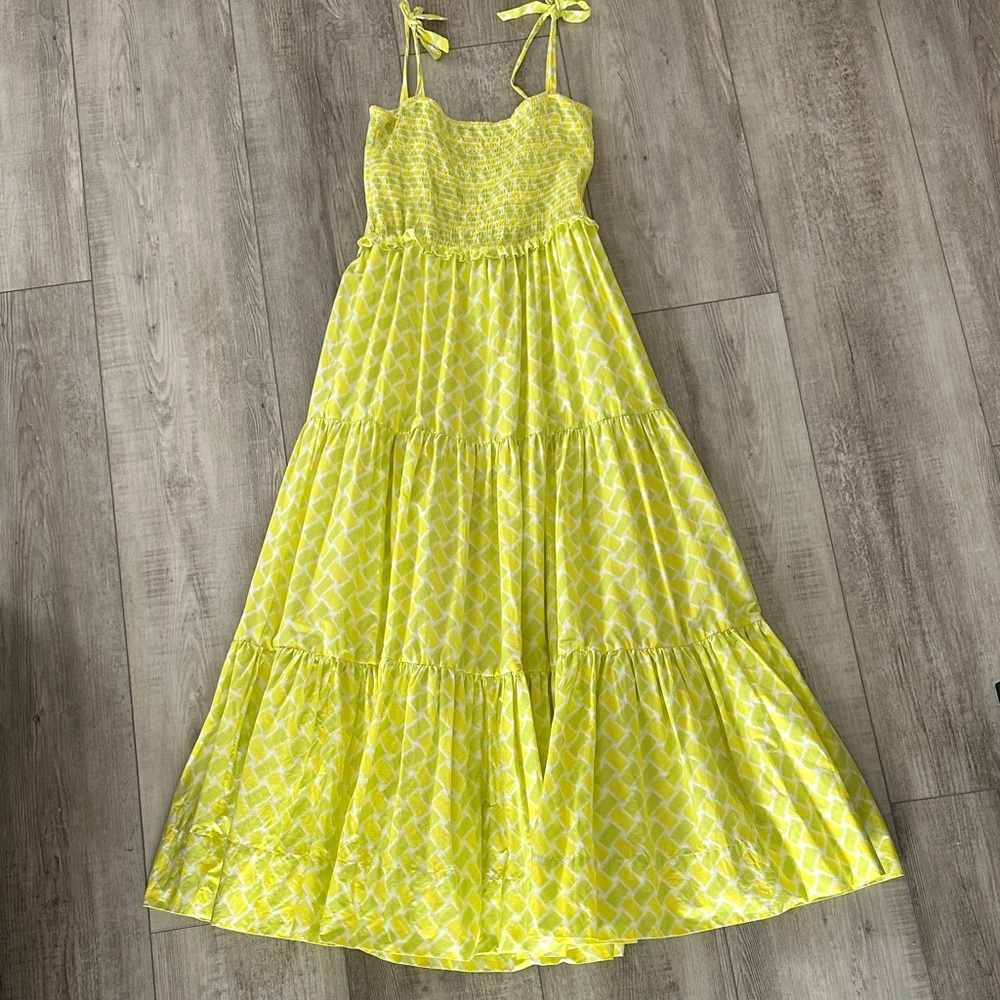 SOLID & STRIPED Yellow and White Maxi Dress